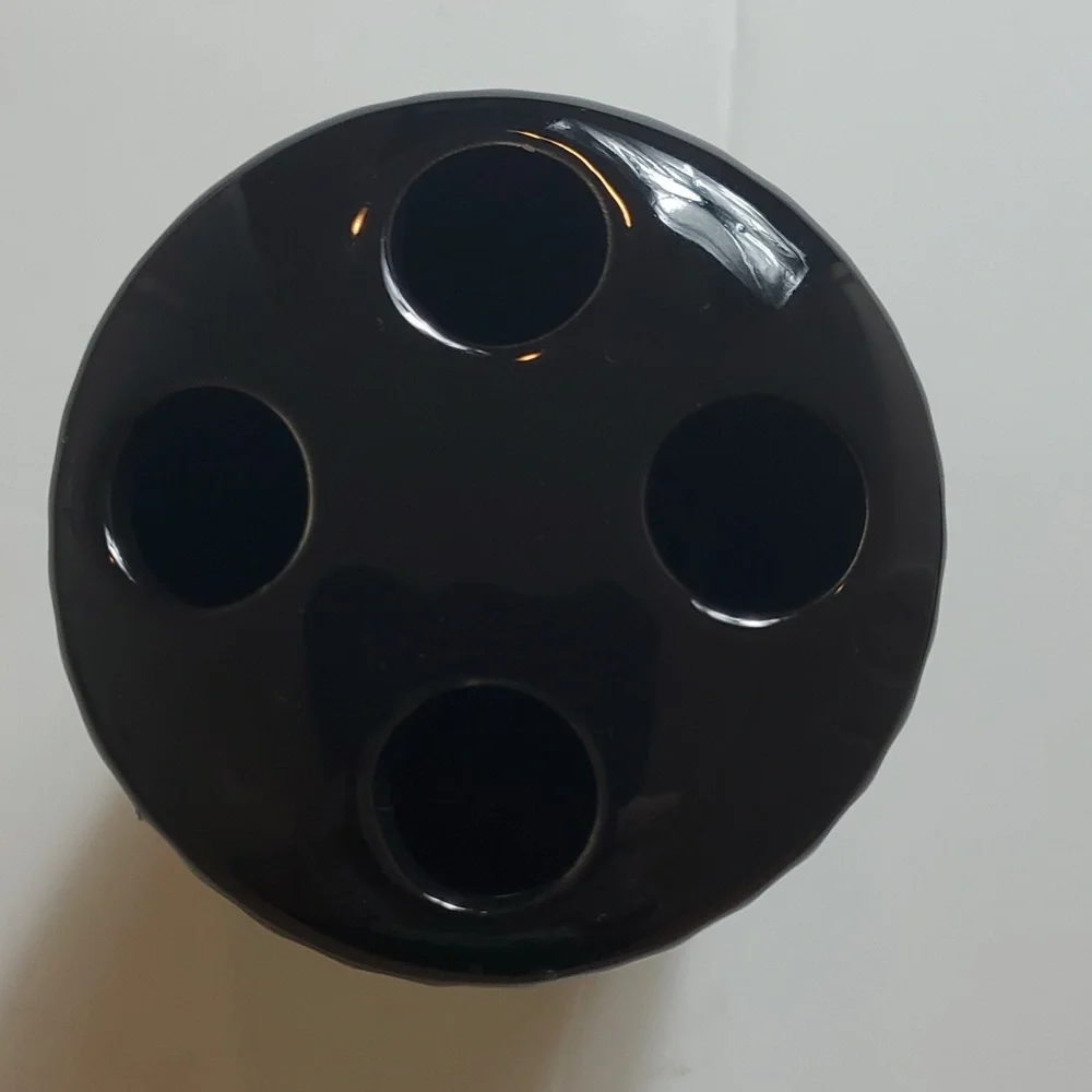Black toothbrush holder and soap dish set